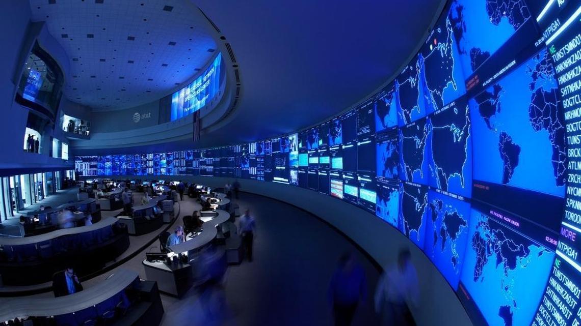 The AT&T Global Network Operations Center in New Jersey monitors AT&T’s networks 24/7.