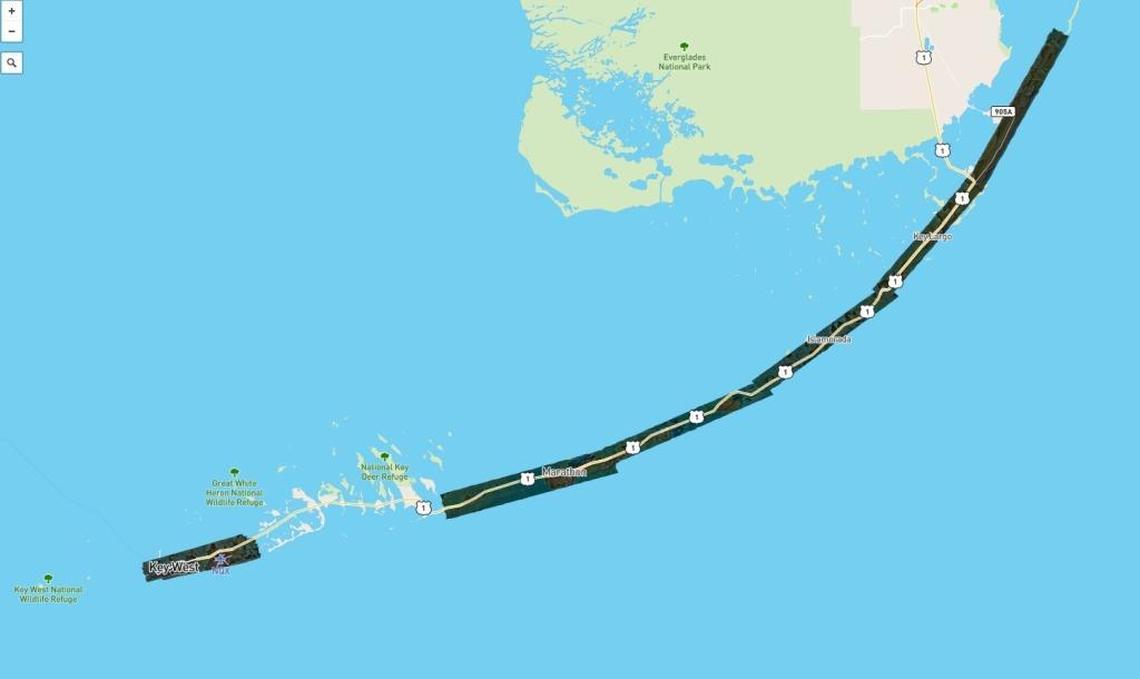 Much of the Florida Keys are represented by the NOAA high-resolution satellite imagery website following Hurricane Irma.