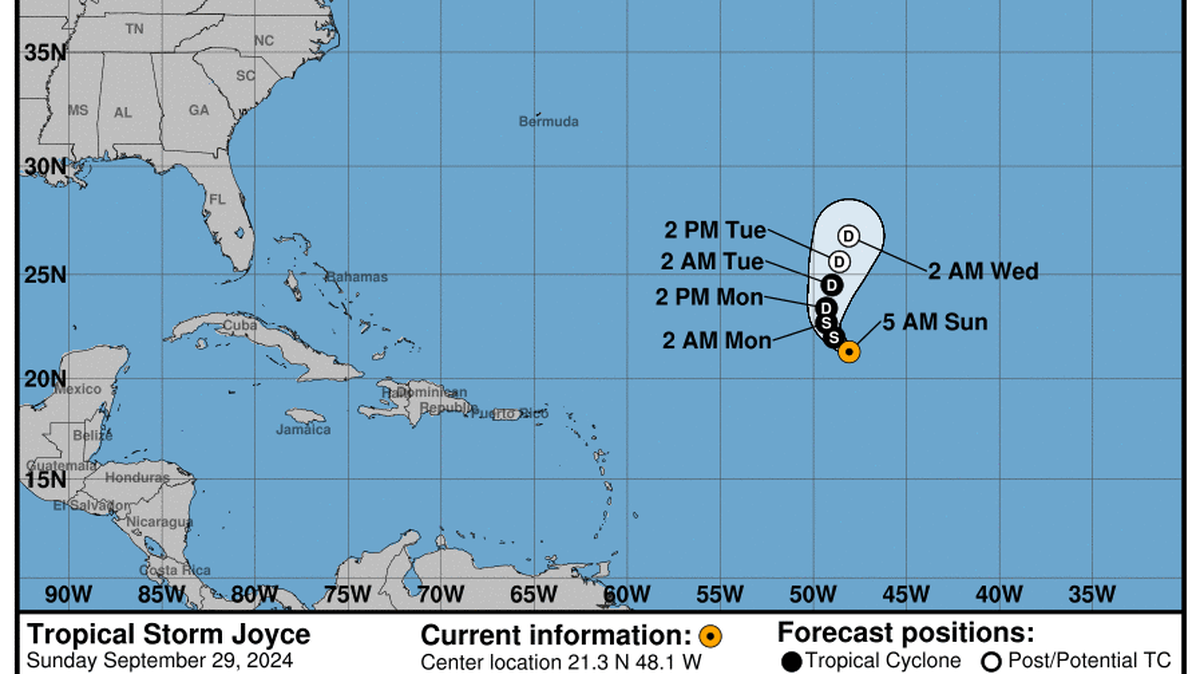 This graphic created by the National Weather Service/NCEP Weather Prediction Center (WPC) shows the projected path.
NATIONAL HURRICANE CENTER