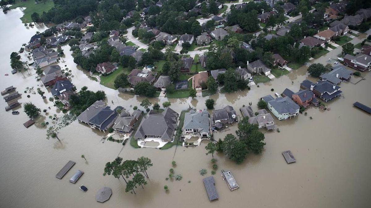 Harvey left homes near Lake Houston flooded on Aug. 30.