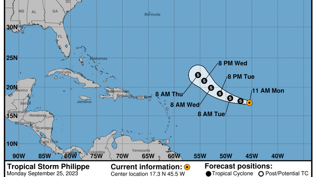 This graphic created by the National Weather Service/NCEP Weather Prediction Center (WPC) shows the projected path.
NATIONAL HURRICANE CENTER