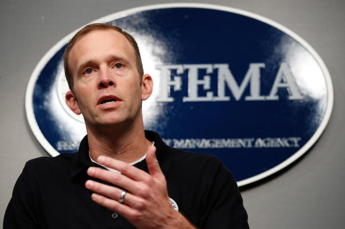 Federal Emergency Management Agency (FEMA) Administrator Brock Long speaks during a news conference in Washingtonin August 2017 just before Hurricane Irma hit Florida in September. Deadline to apply for Irma assistance is Friday, Nov. 24, 2017.