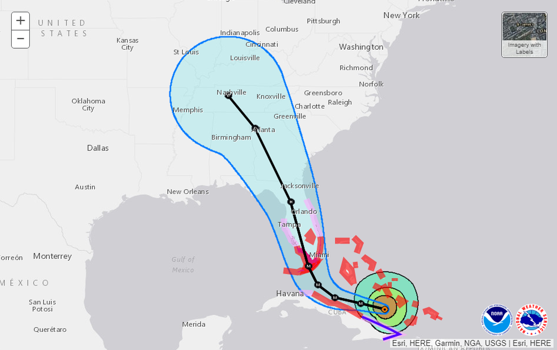 At 11 a.m., Irma’s forecast track shifted slightly to the west.