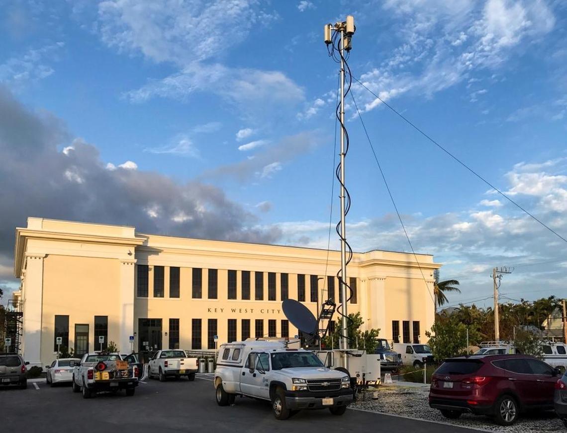Here is a mobile cell site installed by AT&T in Key West. The company sent four down to the Florida Keys after Hurricane Irma devasted the lower Keys.