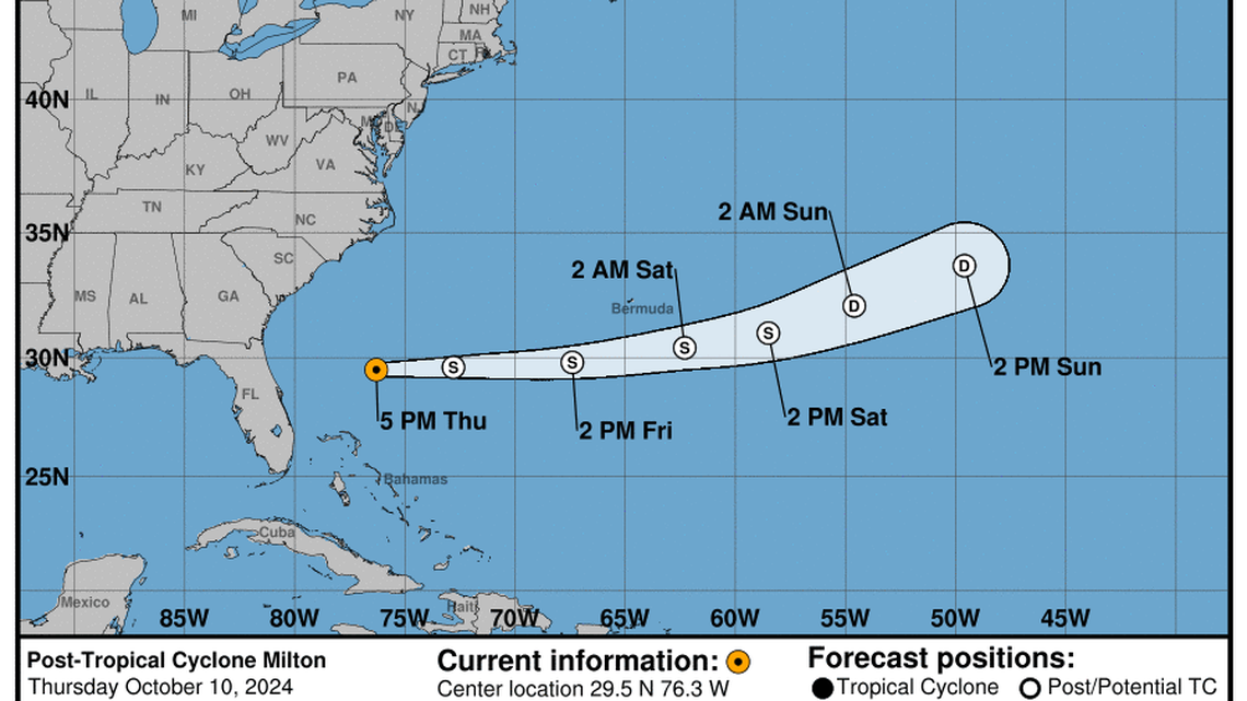 This graphic created by the National Weather Service/NCEP Weather Prediction Center (WPC) shows the projected path.
NATIONAL HURRICANE CENTER