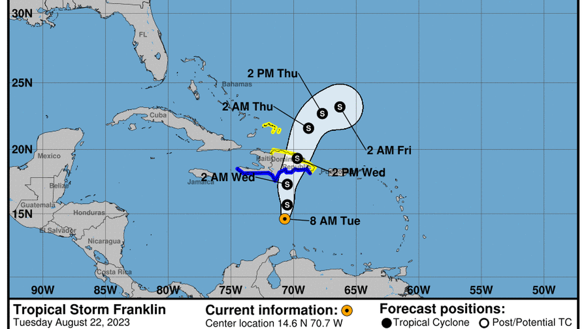 This graphic created by the National Weather Service/NCEP Weather Prediction Center (WPC) shows the projected path.
NATIONAL HURRICANE CENTER