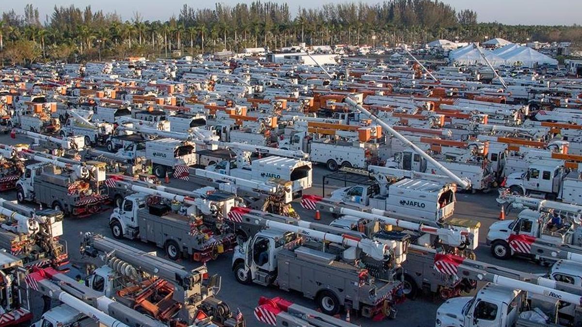 Zoo Miami's parking lot became one of the main staging areas for FPL and dozens of other power companies helping with relief efforts after Hurricane Irma.