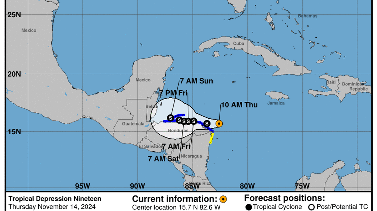 This graphic created by the National Weather Service/NCEP Weather Prediction Center (WPC) shows the projected path.
NATIONAL HURRICANE CENTER