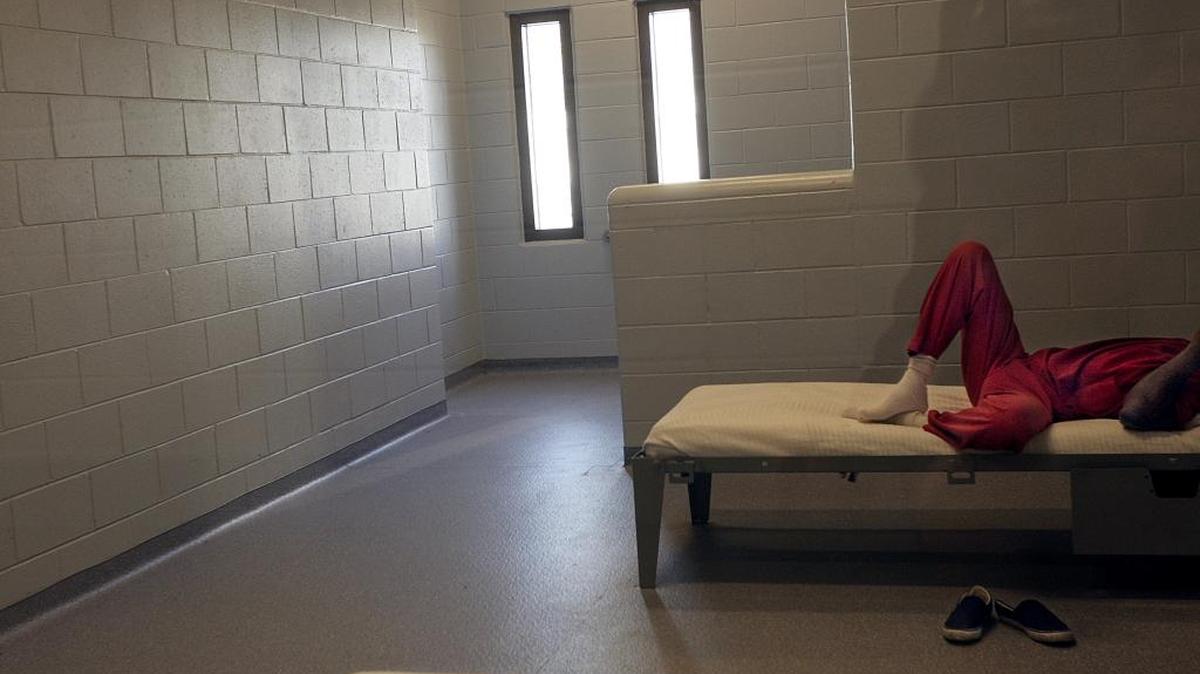 A detainee in a Short Stay Unit at the Krome Avenue Detention Center on Dec. 6, 2007.