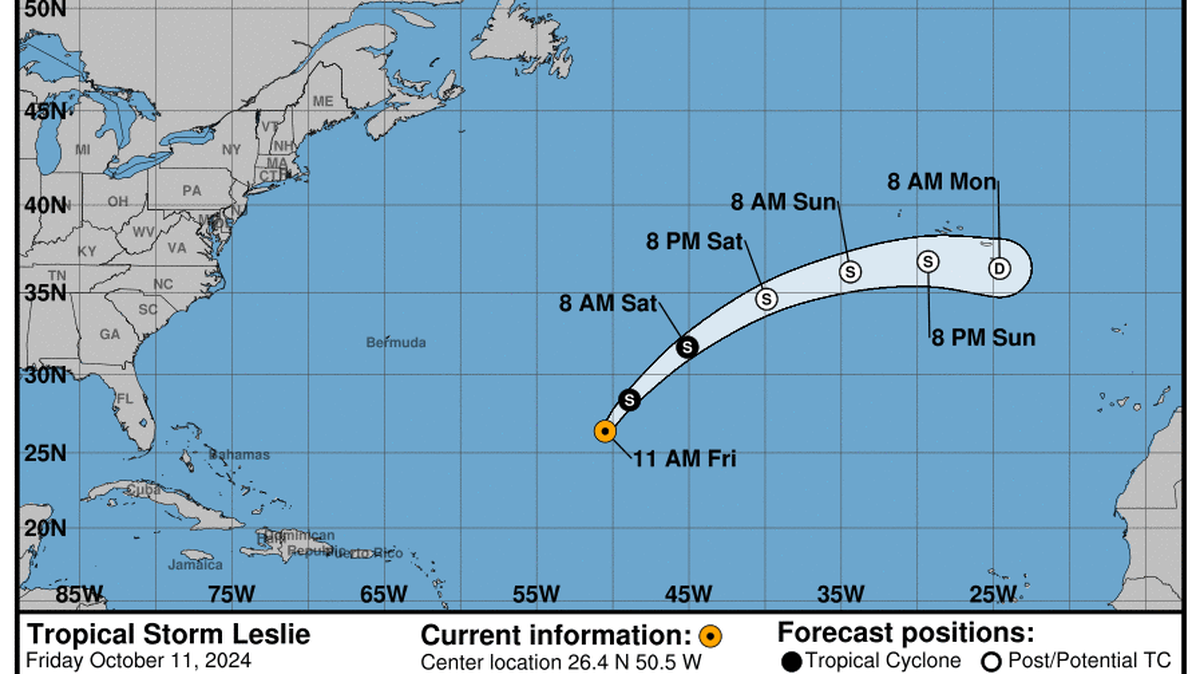 This graphic created by the National Weather Service/NCEP Weather Prediction Center (WPC) shows the projected path.
NATIONAL HURRICANE CENTER