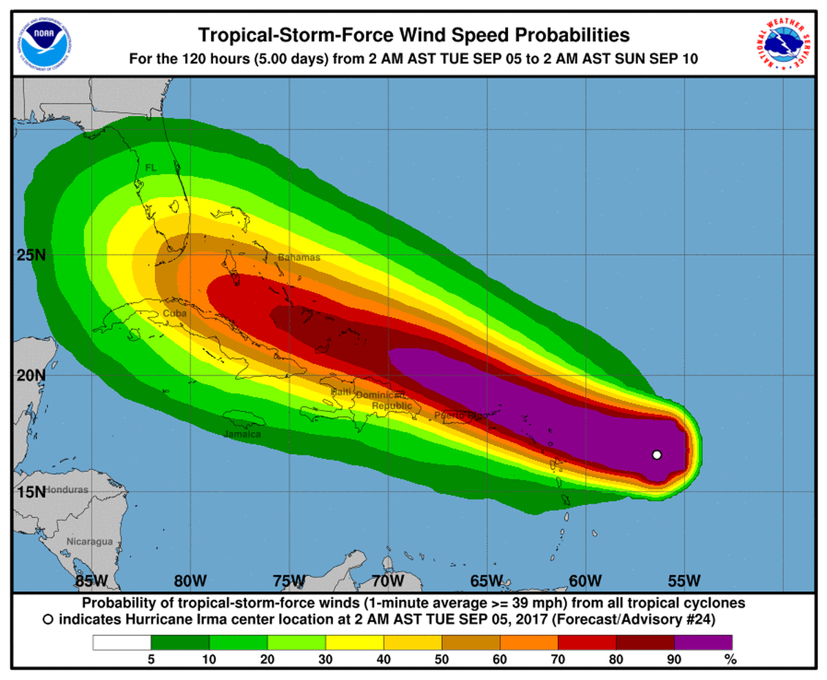 Tropical storm force winds are likely to begin hitting South Florida by Friday.