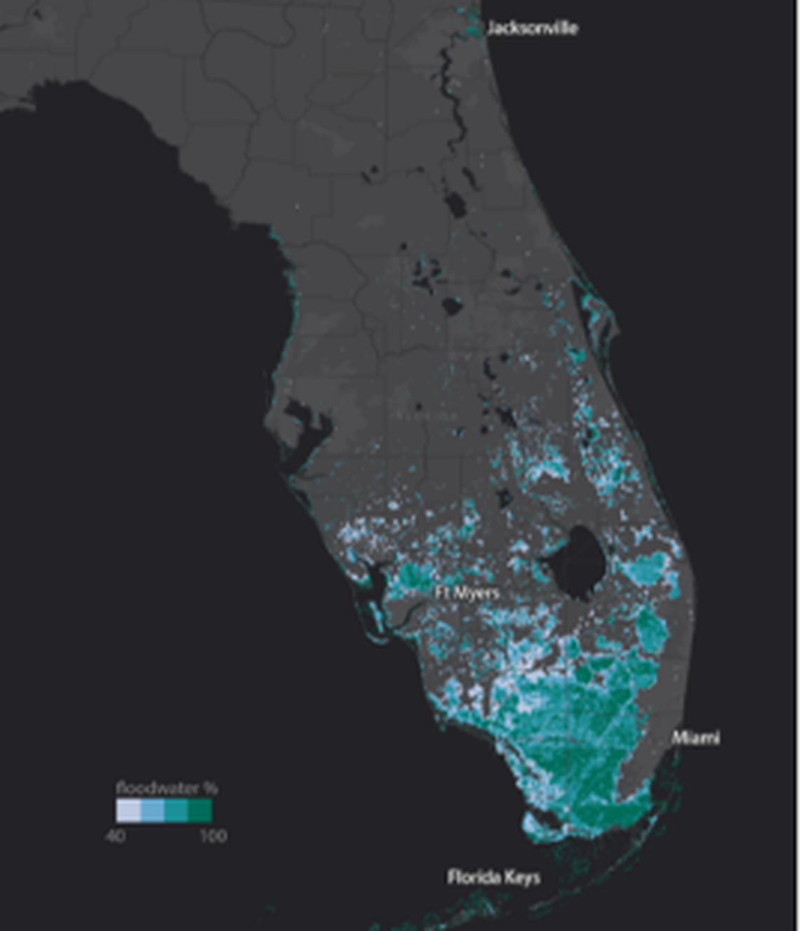 National Oceanic and Atmospheric Administration satellites shot images of Florida after Hurricane Irma, showing areas of flooding throughout the southern part of the state.
