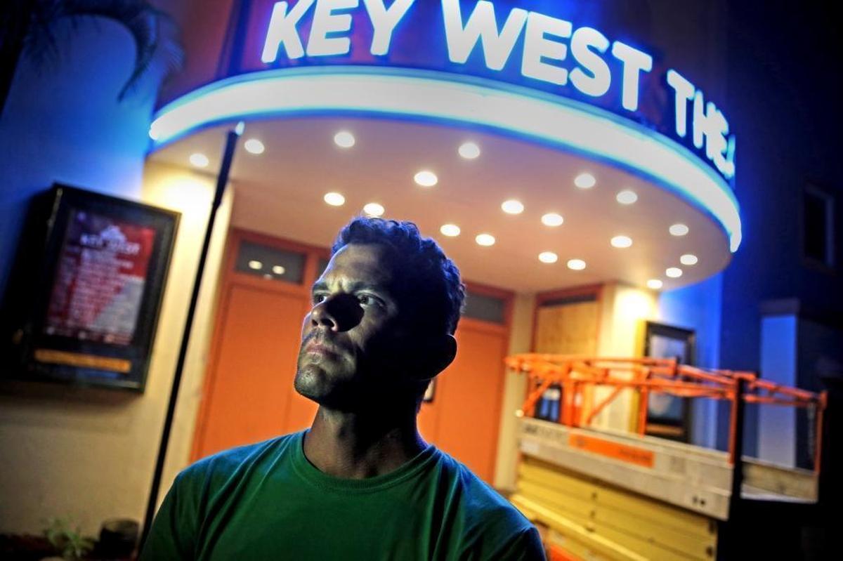 Brandon Beach, outside the Key West Theater where he works, plans to head north to flee approaching Hurricane Irma, Friday, September 8, 2017. Some residents of Key West refused to evacuate as Hurricane Irma approaches the Florida Keys as a category 5 storm.