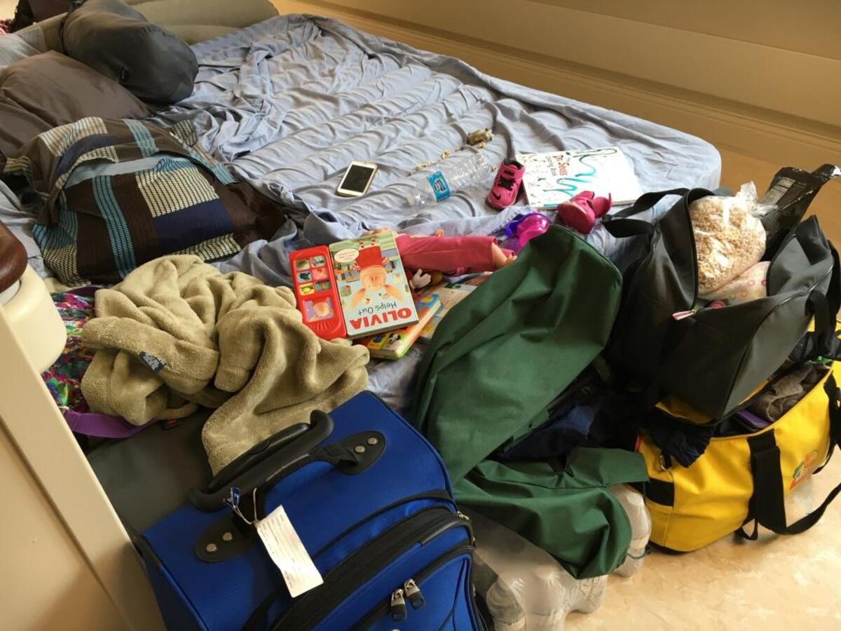 Stephanie and Adrian Besil packed bedding, clothes and a few favorite toys for their one-year-old daughter, Iris, before checking in to Baptist Hospital Miami to seek shelter from Hurricane Irma. Stephanie Besil, 30, is 31 weeks pregnant with identical twin boys. Though she’s not due to deliver until mid-October, her high-risk pregnancy qualified her to stay at the hospital, she said.