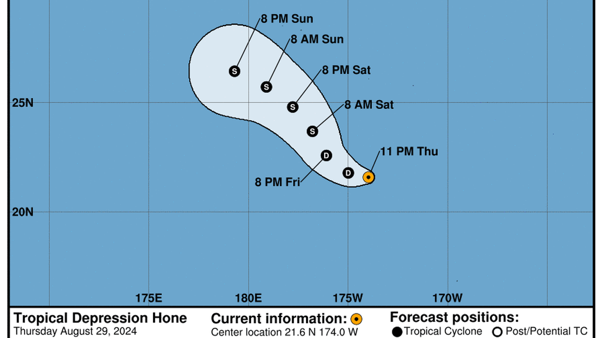 This graphic created by the National Weather Service/NCEP Weather Prediction Center (WPC) shows the projected path.
NATIONAL HURRICANE CENTER