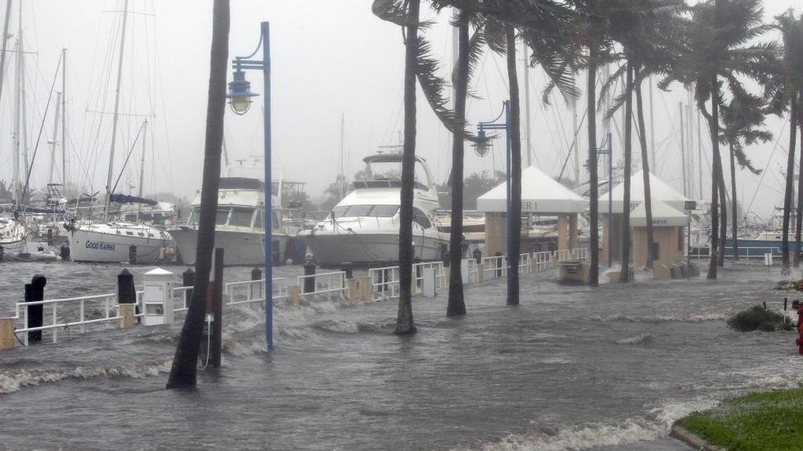 Seawater overtakes Dinner Key Marina on Sunday, Sept. 10, 2017.