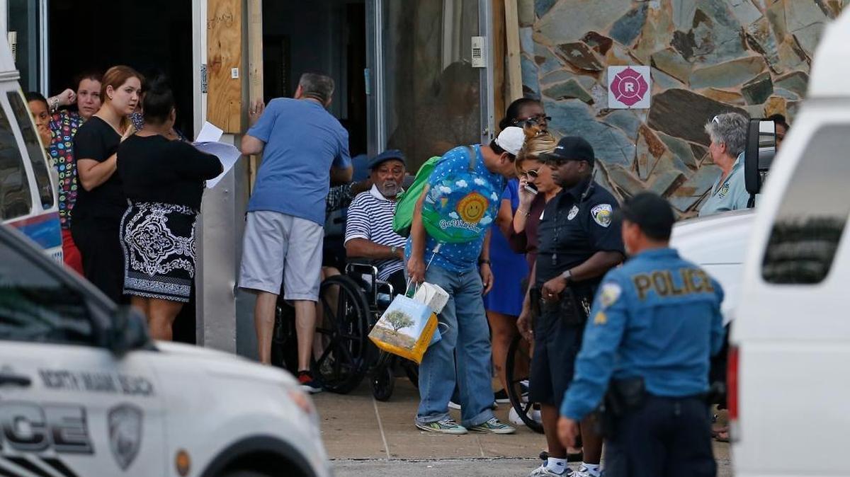 Patients are evacuated after losing power at Krystal Bay Nursing and Rehabilitation Center, located at 16650 W. Dixie Hwy., on Wednesday, Sept. 13, 2017, in North Miami Beach, Florida.