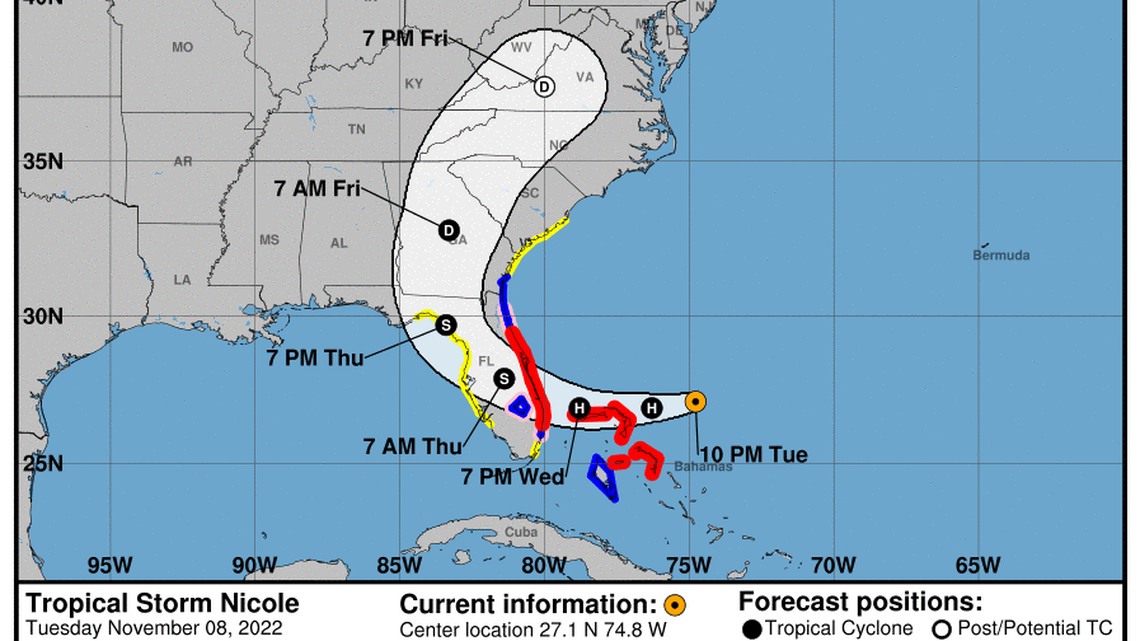 This graphic created by the National Weather Service/NCEP Weather Prediction Center (WPC) shows the projected path.
NATIONAL HURRICANE CENTER