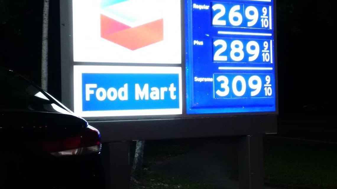 Last week, this sign at the Northwest 95th Street and Interstate 95 Chevron advertised $2.19 per gallon of regular.