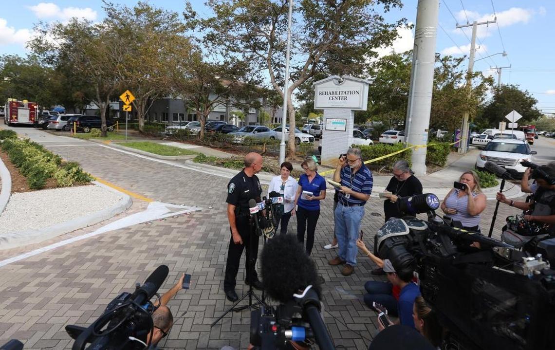 Hollywood’s police chief, Tom Sanchez, speaks to the media Wednesday morning, Sept. 13 , 2017 after three people were found dead inside the Rehabilitation Center at Hollywood Hills, two others died at Memorial Regional Hospital and a sixth died in transit to the hospital. The toll was later updated to eight. The deaths are under a criminal investigation.