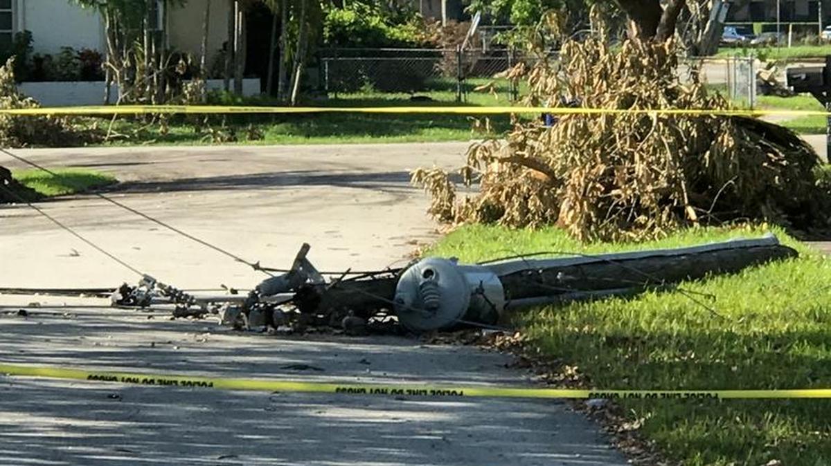 In response to FPL spokesman Rob Gould’s claim that FPL “replaced wood poles with concrete poles. We did not lose a single pole in our system to the wind itself” of Hurricane Irma, Lourdes Palomo e-mailed this photo from the 8600 block of Southwest 91st Avenue.