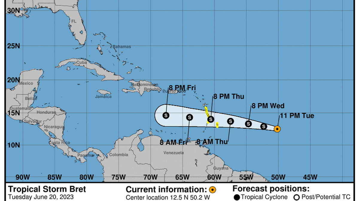 This graphic created by the National Weather Service/NCEP Weather Prediction Center (WPC) shows the projected path.
NATIONAL HURRICANE CENTER