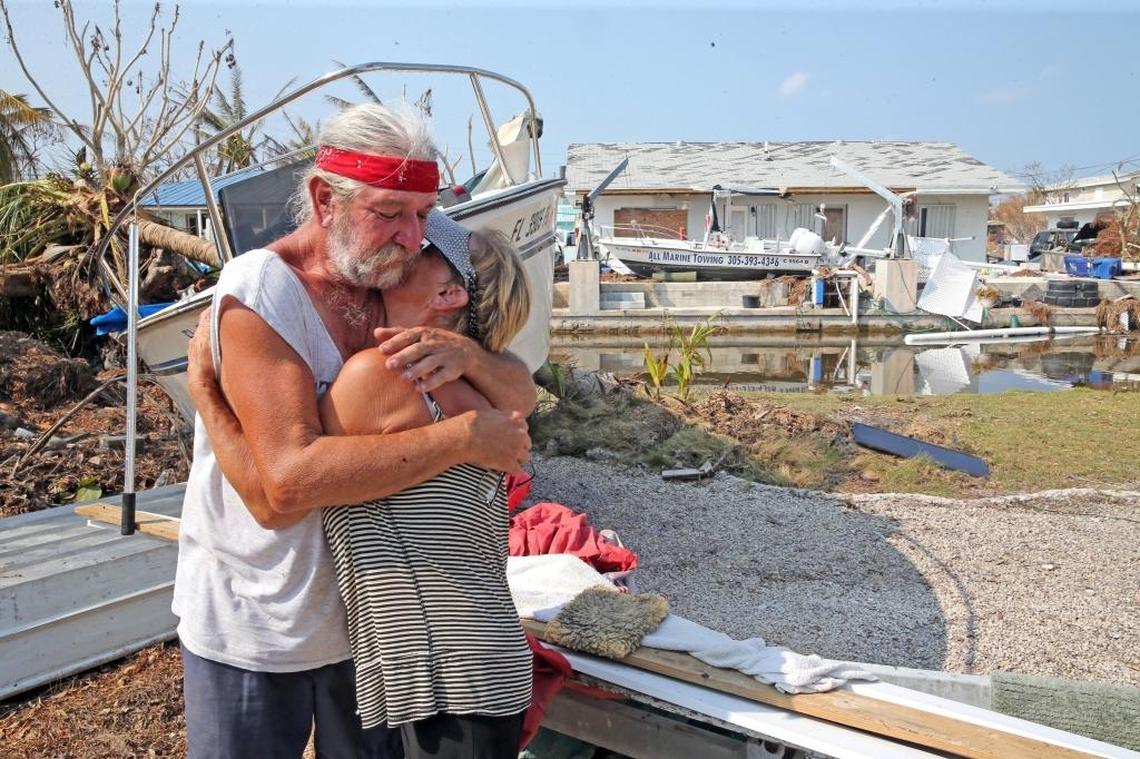 David and Dee Thorne on Big Pine Key in the Florida Keys after Hurricane Irma damaged their home, forcing them to live in an RV while they complete repairs.