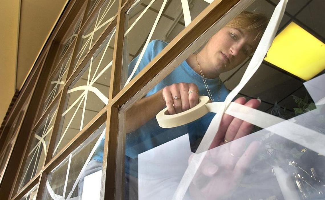 Put an X on the thought of taping your windows. It’s never a good idea and can make the windows more deadly should they break.