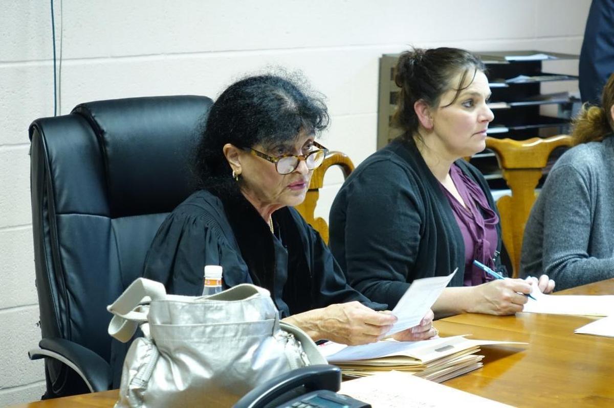 Monroe County Judge Ruth Becker-Painter presides over the first court hearing inmates since Hurricane Irma hit the Florida Keys. The hearing to resolve misdemeanor cases was held Wednesday at the Monroe County Detention Center.