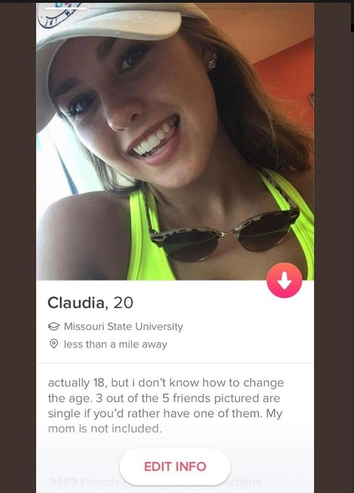 Claudia Alley’s Tinder profile.