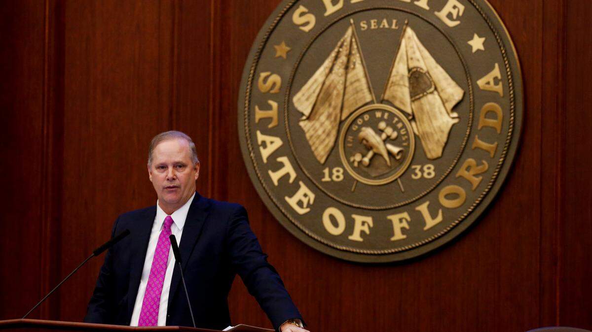 Senate President Wilton Simpson, R-Spring Hill, speaks during the opening session of the Florida Legislature at the Capitol on March 2.
