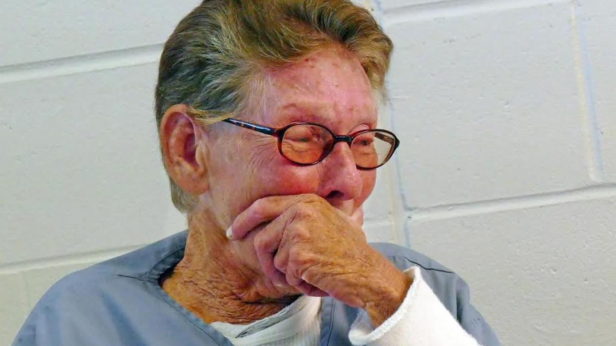 Theresa Livengood, an inmate at Lowell Correctional Institution, in Ocala, breaks down in tears as she talks about abuse at the facility.
