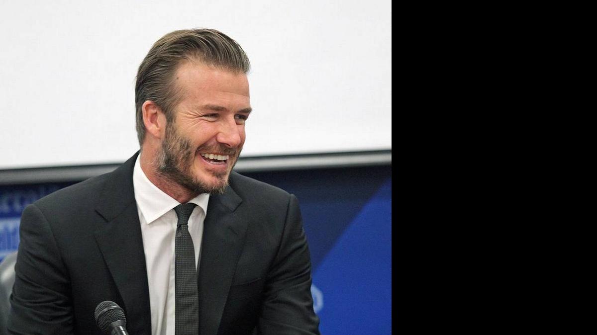 
David Beckham during a meeting with the Miami Herald Editorial Board 

