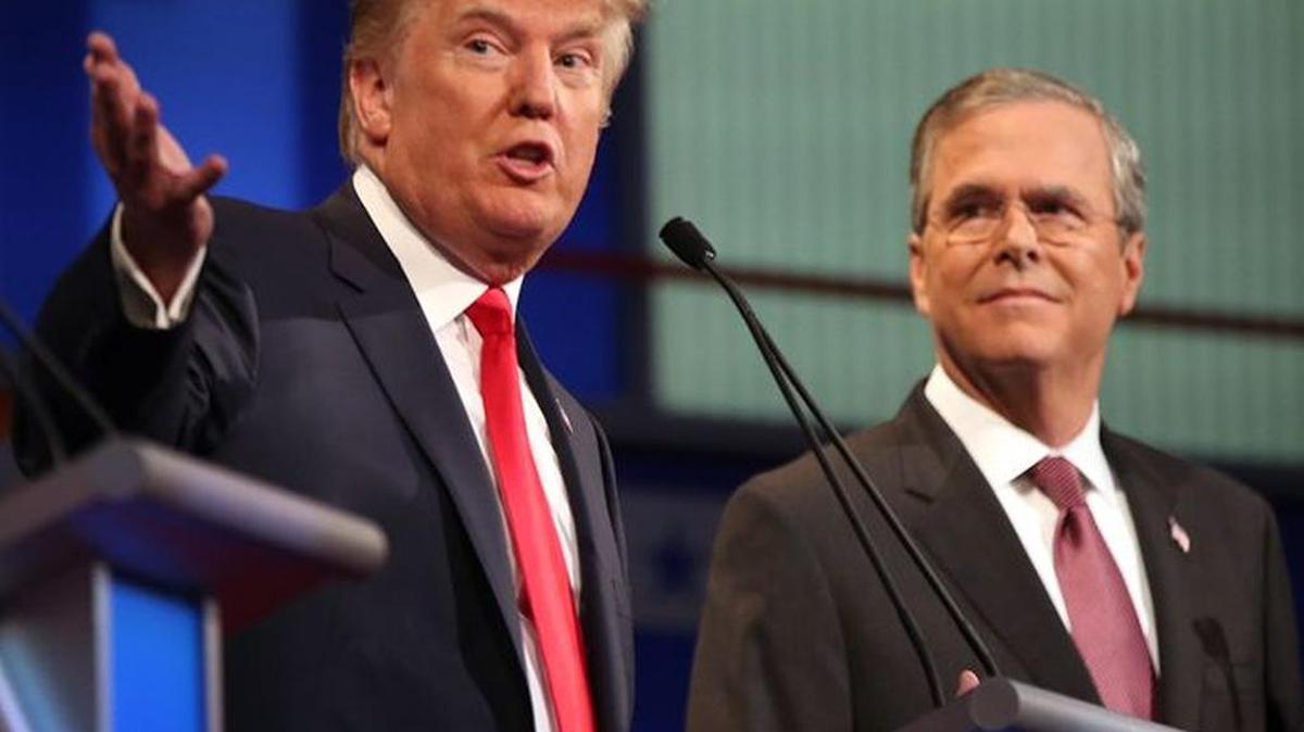 
During Thursday night’s Republicanpresidential debate, polling numbers placed Donald Trump and former Florida Gov. Jeb Bush next to each other 
