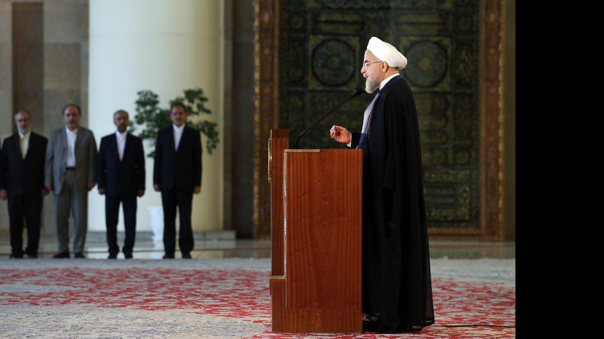 
DEAL REACHED: In Tehran, President Hassan Rouhani addresses the nation in a televised speech minutes after a landmark nuclear agreement was announced in Vienna.
