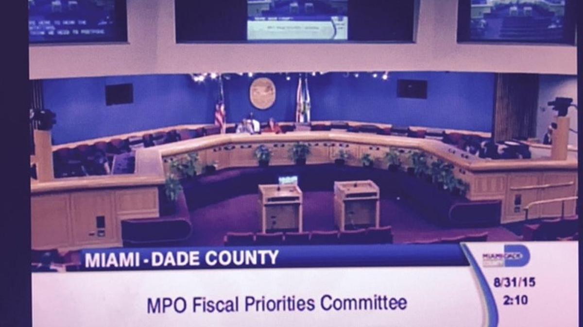 
ALL ALONE: Only two members of the MPO’s Fiscal Priorities Committee — chair Daniella Levine Cava and Miami Gardens Mayor Oliver Gilbert III — attended Monday’s meeting, which was then canceled.
