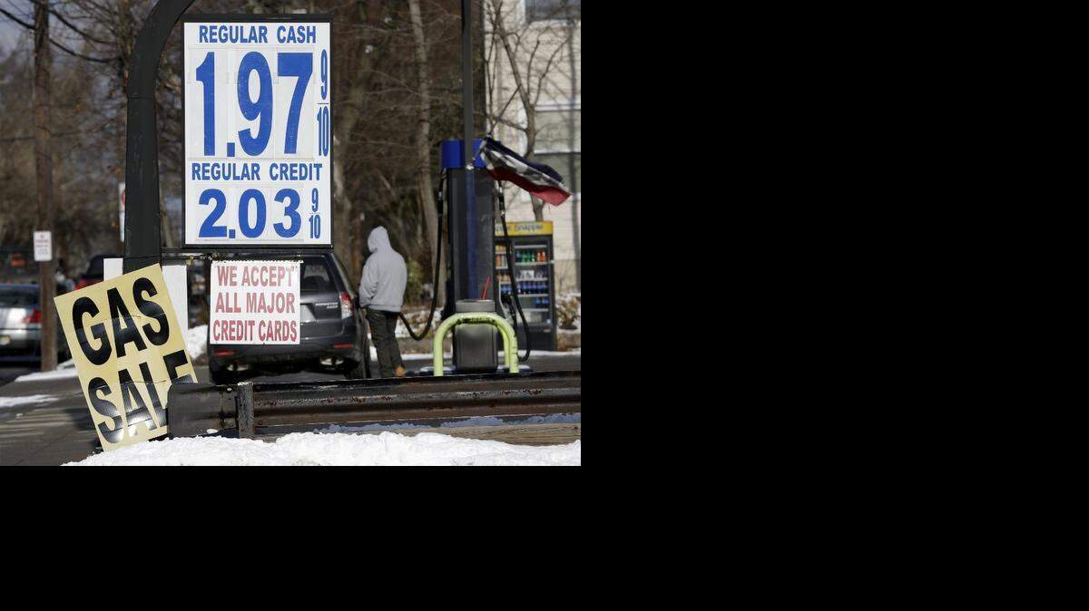 
GETTING LOWER: Gas prices were under $2 a gallon earlier this month at a station in Leonia, N.J.
