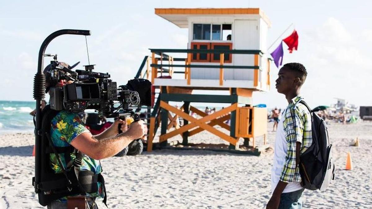 A scene from Oscar-nominated “Moonlight” is shot on a South Florida beach.