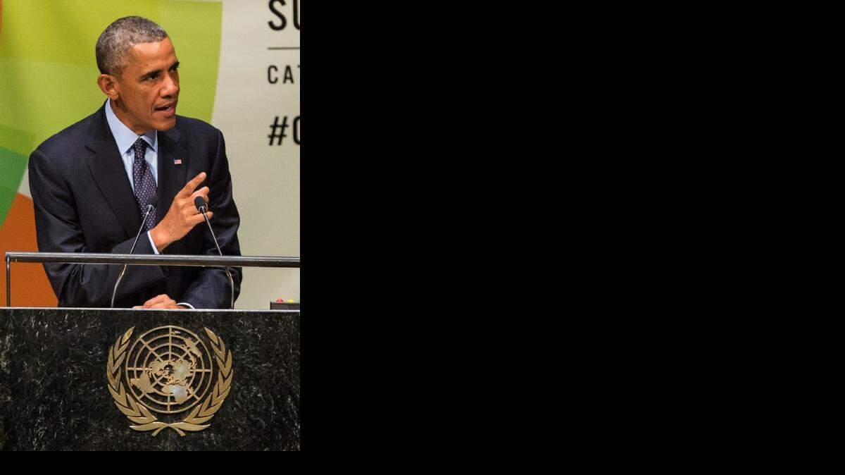 
President Obama addresses the United Nations’ Climate Change Summit on Tuesday.
