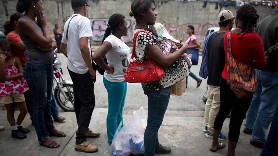 Food shortages in Venezuela mean daily long lines to buy whatever is available.