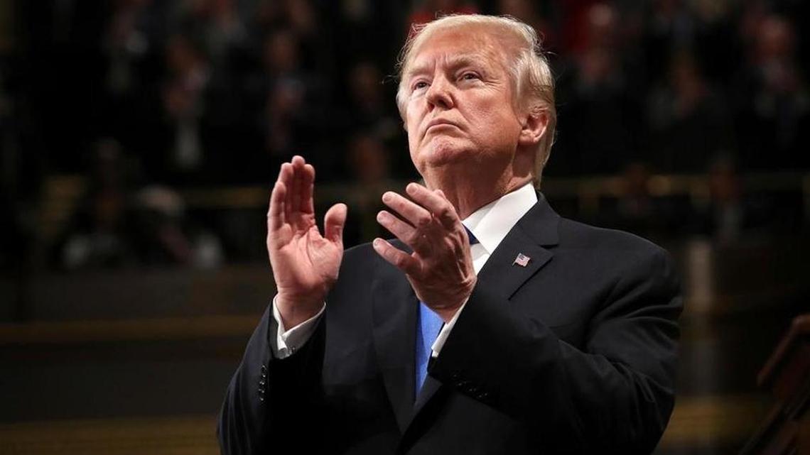 President Donald Trump claps during the State of the Union address in the House chamber of the U.S. Capitol on Tuesday(Win