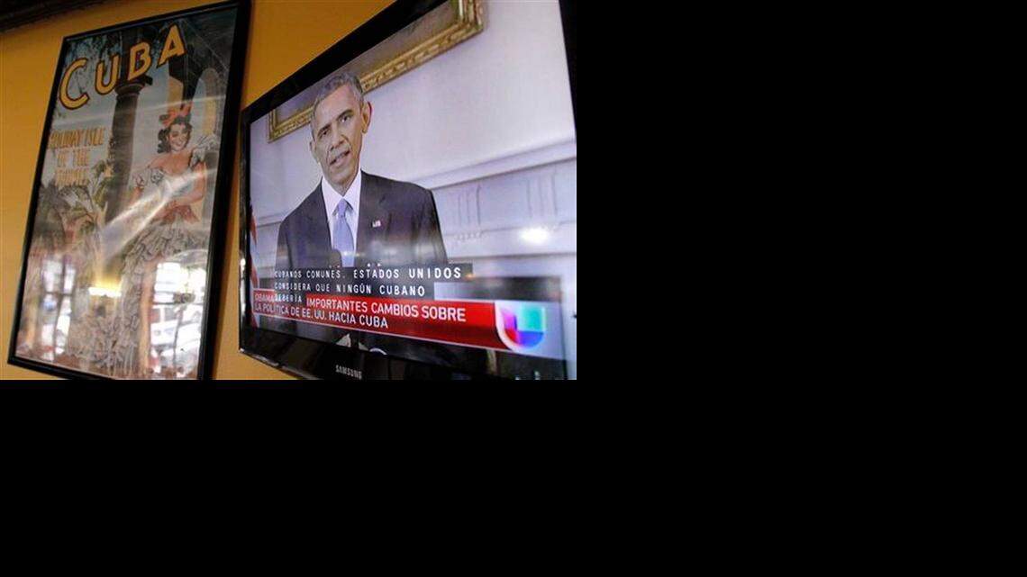 
In Miami, local Spanish-language television stations break in with the big news about renewed U.S. ties with Cuba. Over 1 million Cuban exiles who fled Fidel Castro’s Cuba call South Florida home.
