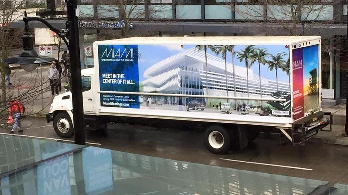 The new Miami Beach Convention Center truck attracting business in January at the Vancouver Convention Centre.