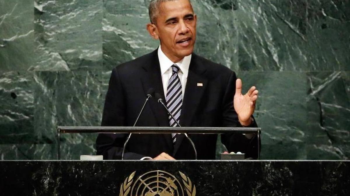 President Barack Obama addresses the 71st session of the United Nations General Assembly in New York on Tuesday.