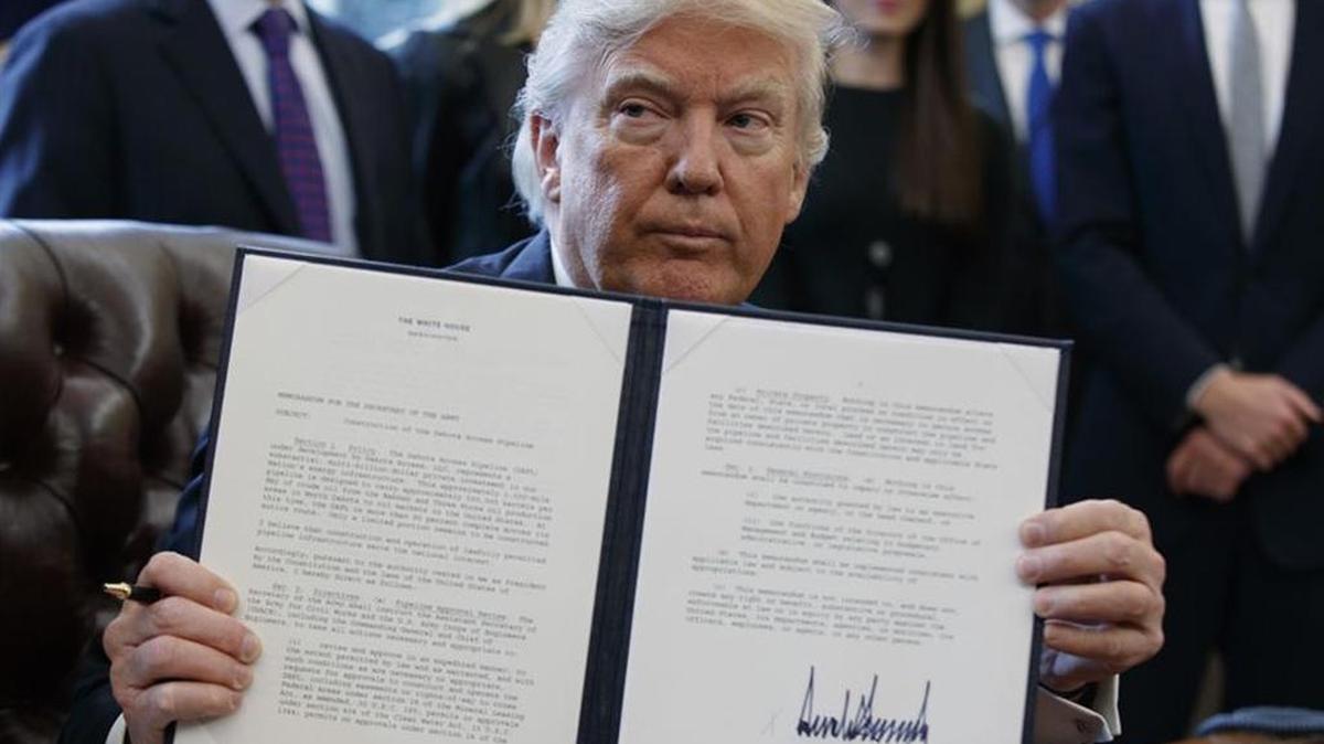 President Trump’s executive order jump-starting the Dakota Access Pipeline.