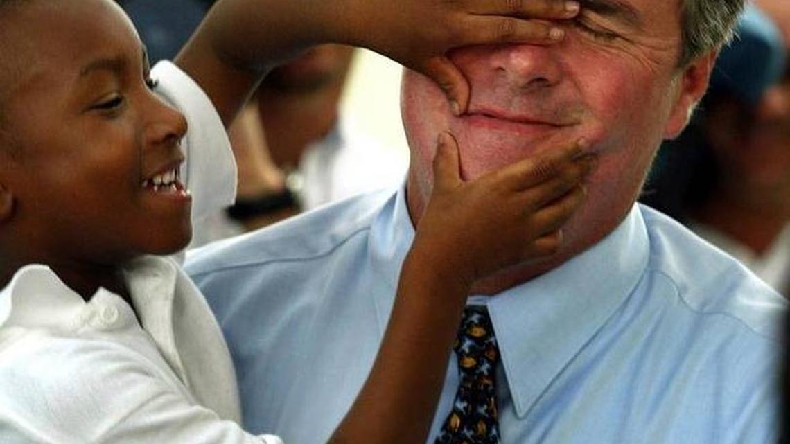 
When governor in 2002, Jeb Bush visited with children at a tutoring program at Miami Shores Elementary School.
