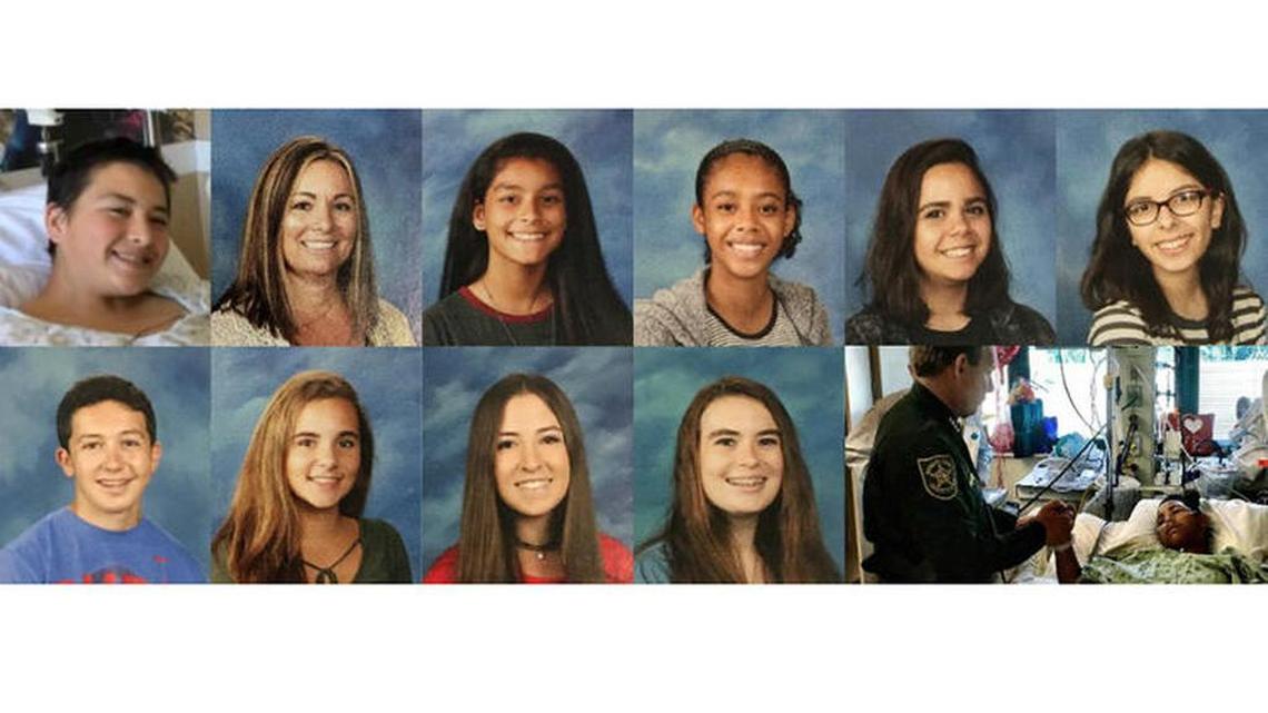 Photos of some of the 17 wounded in the Parkland school shooting on Feb. 14.