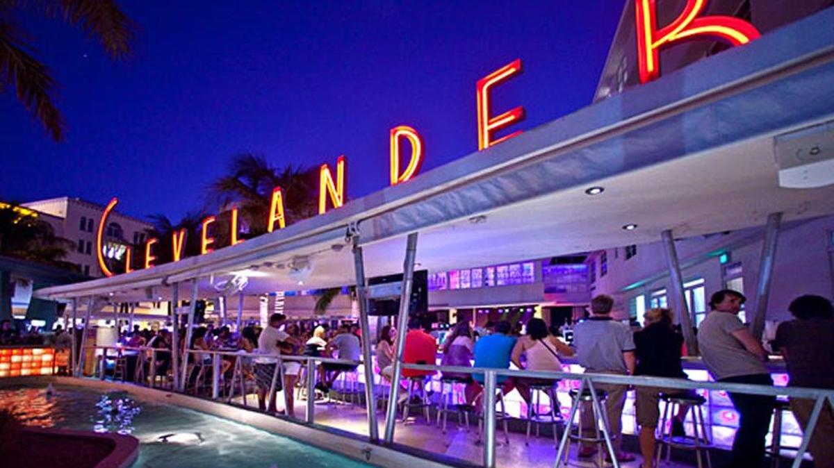 The outdoor bar at the Clevelander Hotel on Ocean Drive is a popular spot on South Beach. Early Friday, police say a man shot and killed an employee denying him entry,