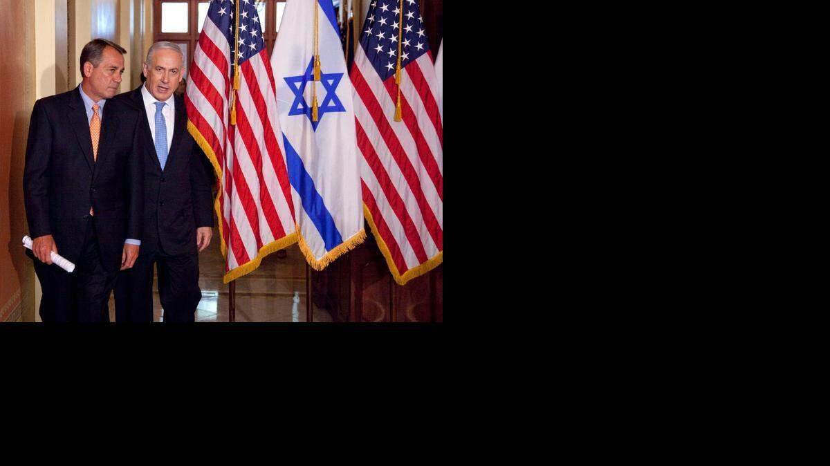 
ALLIANCE: In this May 24, 2011 photo, Israeli Prime Minister Benjamin Netanyahu accompanies House Speaker John Boehner. 
