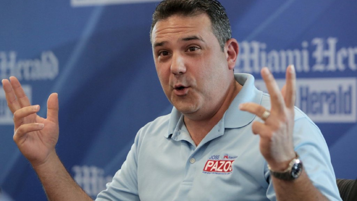 Pazos speaking to the Miami Herald Editorial Board